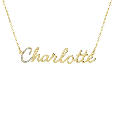 Lettered Zirconia Cursive Name Necklace-Novalico-__tab1:description,__tab2:shipping-policy-1,__tab3:return-policy,Color_14K Gold Plated,Color_Rose Gold Plated,Color_Sterling Silver Plated,Number of Names_1 Name,Popular Themes_CZ Diamonds,Popular Themes_Mothers Gifts,Popular Themes_Original Nameplate,Style_Personalized,Type_Necklaces