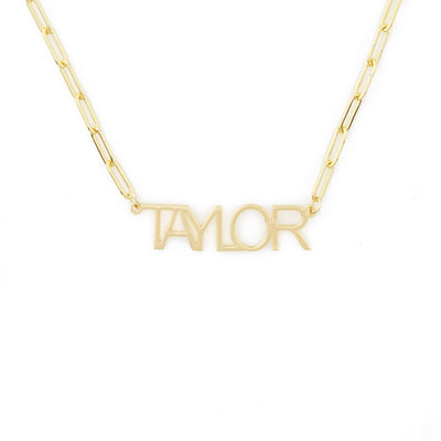 Paperclip Capital Name Necklace-Novalico-__tab1:description,__tab2:shipping-policy-1,__tab3:return-policy,Color_14K Gold Plated,Color_Rose Gold Plated,Color_Sterling Silver Plated,Number of Names_1 Name,Popular Themes_Paperclip Chain,Style_Personalized,Type_Necklaces