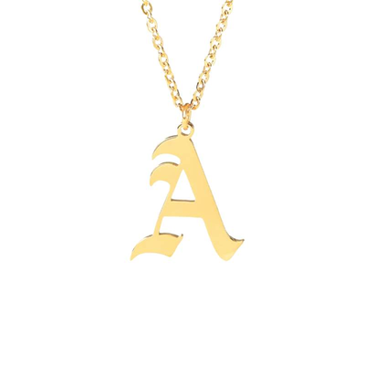 Old English Capital Initial Necklace-Novalico-__tab1:description,__tab2:shipping-policy-1,__tab3:return-policy,Color_14K Gold Plated,Color_Rose Gold Plated,Color_Sterling Silver Plated,Popular Themes_Initial,Popular Themes_Old English Font,Style_Personalized,Type_Necklaces