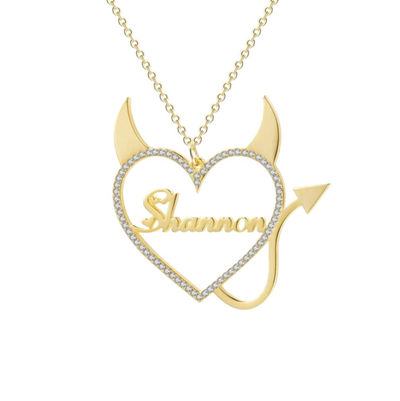 Devil Heart Name Necklace-Novalico-__tab1:description,__tab2:shipping-policy-1,__tab3:return-policy,Color_14K Gold Plated,Color_Rose Gold Plated,Color_Sterling Silver Plated,Number of Names_1 Name,Popular Themes_Couples,Popular Themes_CZ Diamonds,Popular Themes_Hearts,Style_Personalized,Type_Necklaces