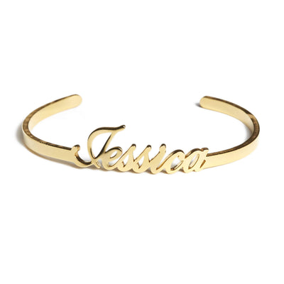 Personalized Name Bangle-Novalico-__tab1:description,__tab2:shipping-policy-1,__tab3:return-policy,Color_14K Gold Plated,Color_Rose Gold Plated,Color_Sterling Silver Plated,Number of Names_1 Name,Popular Themes_Original Nameplate,Style_Personalized,Type_Bangles