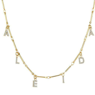 Bone Chain CZ Personalized Choker-Novalico-__tab1:description,__tab2:shipping-policy-1,__tab3:return-policy,Color_14K Gold Plated,Color_Rose Gold Plated,Color_Sterling Silver Plated,Number of Names_1 Name,Popular Themes_CZ Diamonds,Popular Themes_Hanging Letters,Style_Personalized,Type_Necklaces